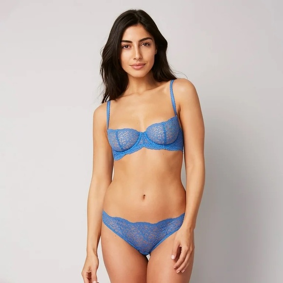 Journelle Allegra Balconette Bra in Forget Me Not Blue - Picture 3 of 6